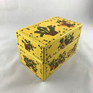 Vintage 1960s Syndicate Metal Recipe Box, Perfect Condition, Index Card Tin